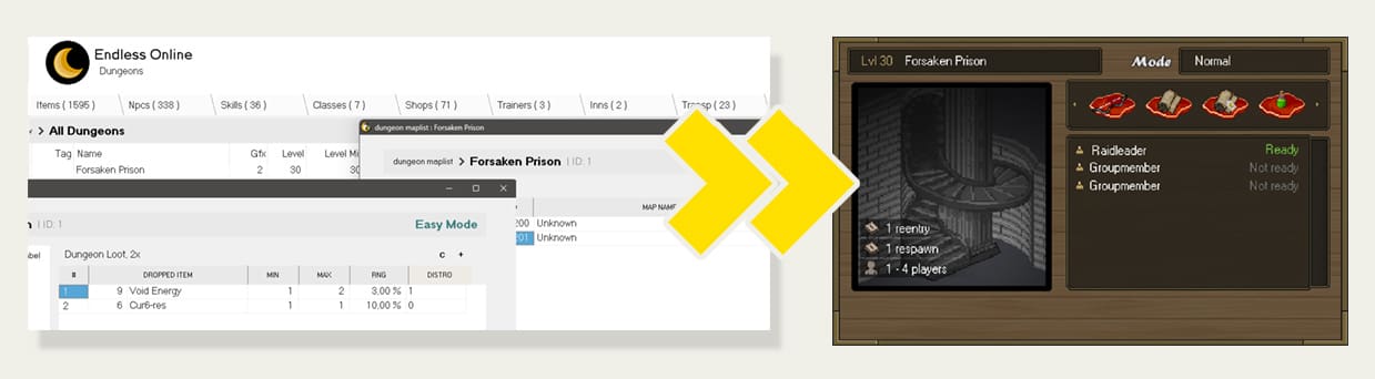 Screenshot from the dev post