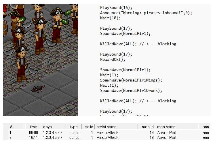 Screenshot from the dev post