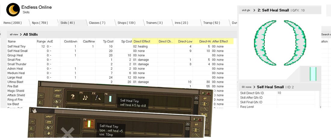 Screenshot from the dev post