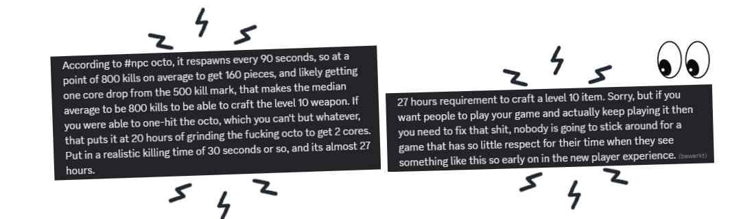 Screenshot from the dev post