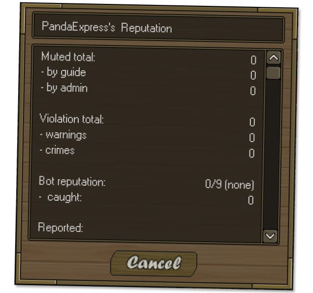 Screenshot from the dev post